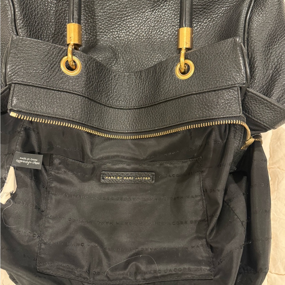 Marc by Marc Jacobs Black Tote with Gold Accents - Picture 4 of 7